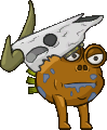 orange crazy monster skull